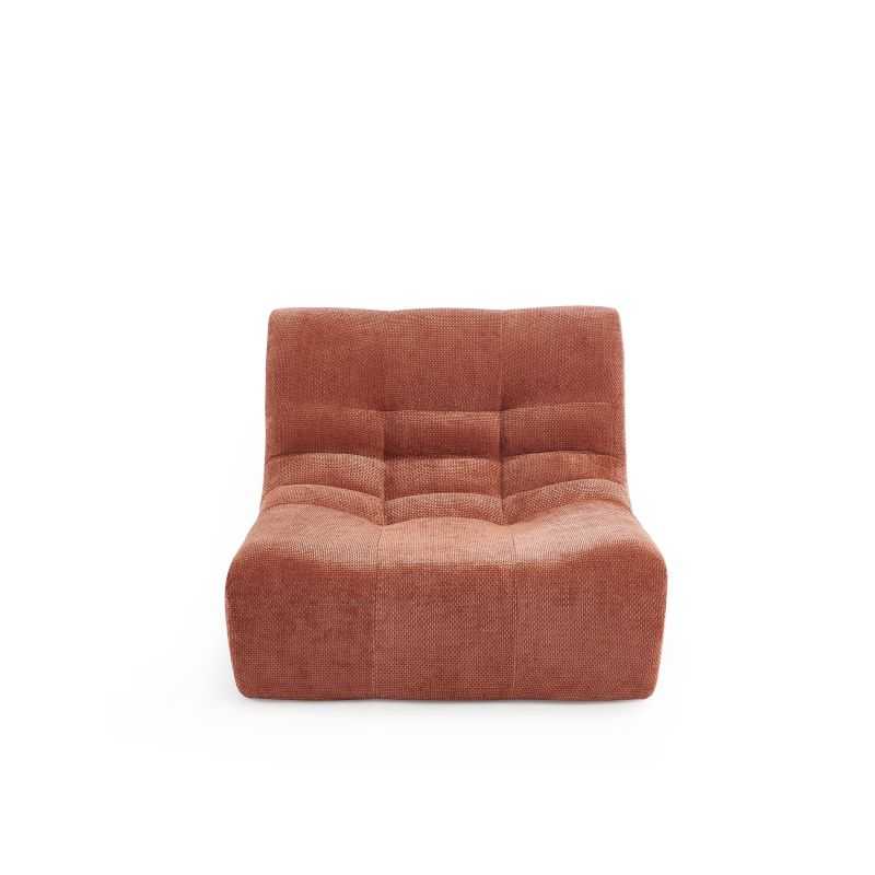 Chauffeuse JANIS modulable 1 place tissu chenille terracotta