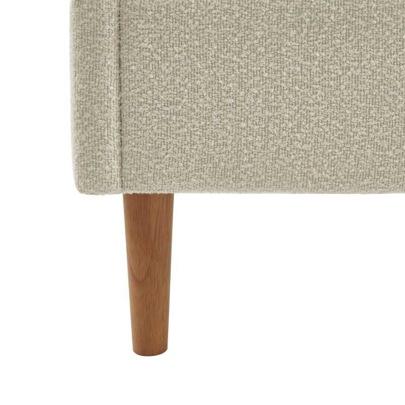 Lit YUME tissu bouclette beige 140x190 sommier inclus