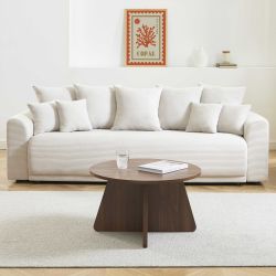 Table basse ronde RUBA effet noyer