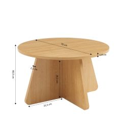 Table basse ronde RUBA effet chêne