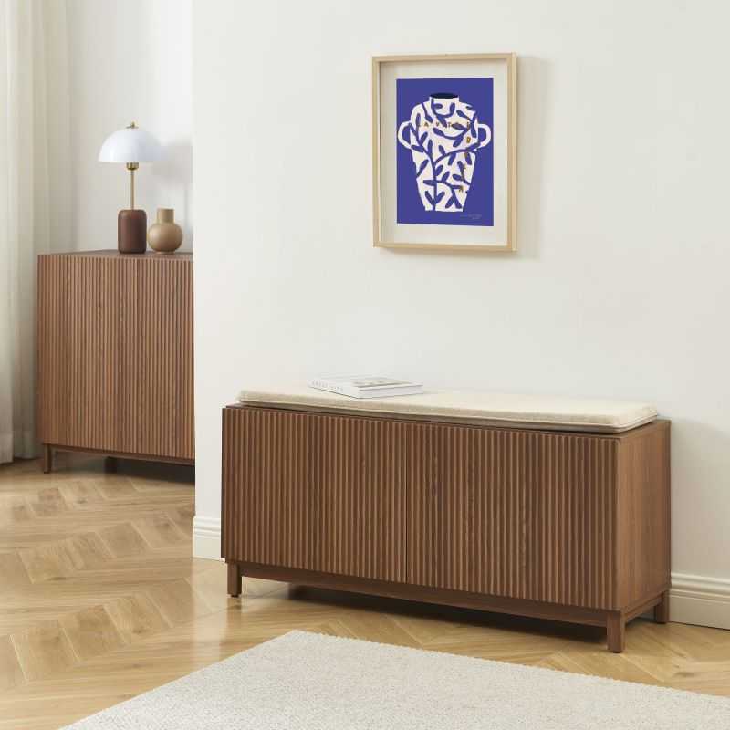 Banc à chaussures ORCA effet noyer