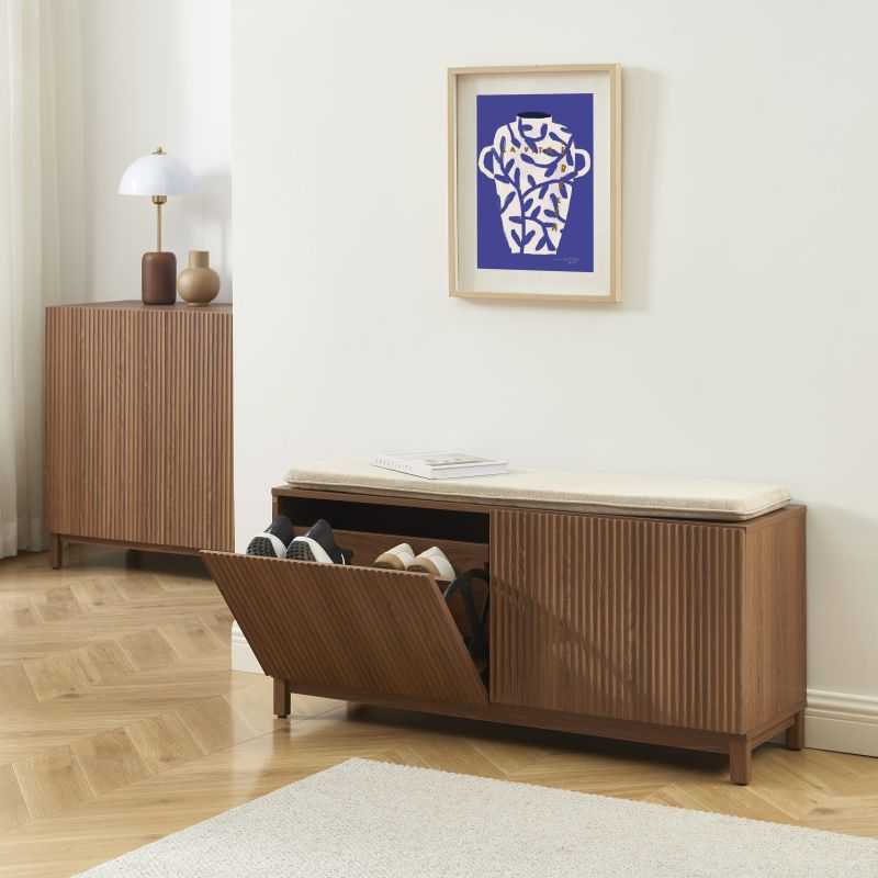 Banc à chaussures ORCA effet noyer