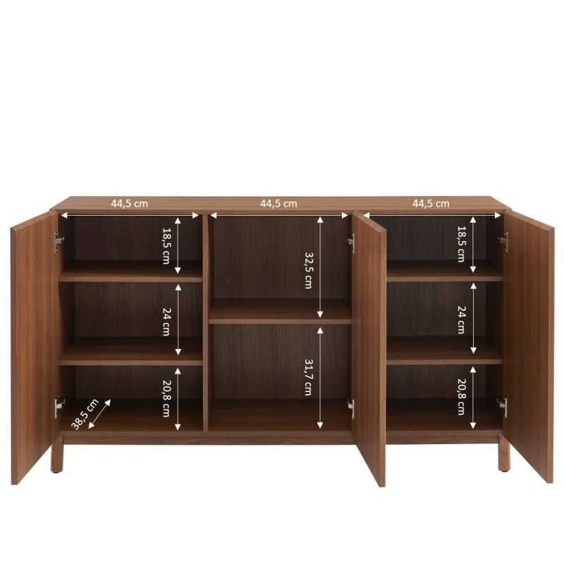 Buffet ORCA effet noyer 3 portes 140 cm