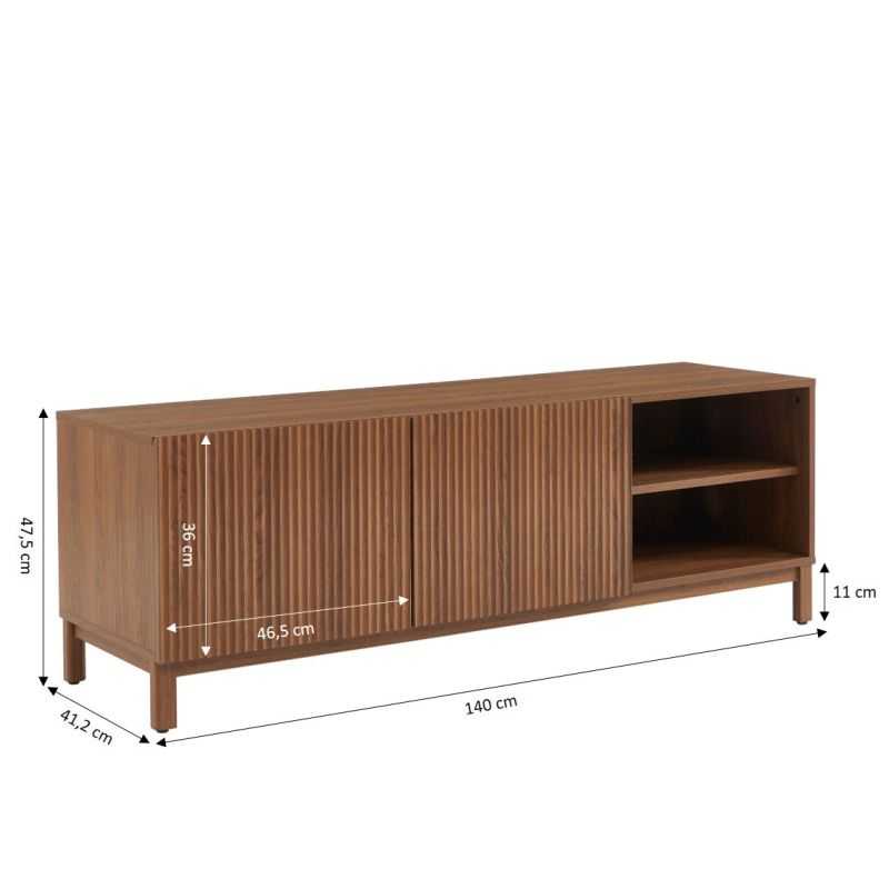 Meuble TV ORCA effet noyer 140 cm