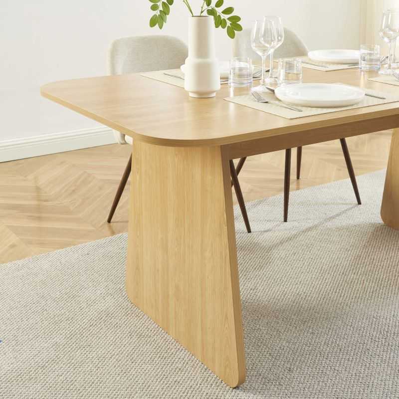 Table à manger LANGO rectangulaire effet chêne 180 cm