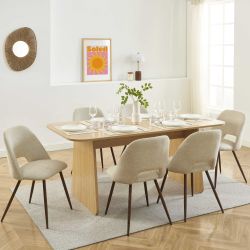 Table à manger LANGO rectangulaire effet chêne 180 cm