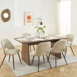 Table à manger LANGO rectangulaire effet noyer 180 cm