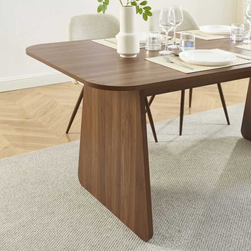 Table à manger LANGO rectangulaire effet noyer 180 cm