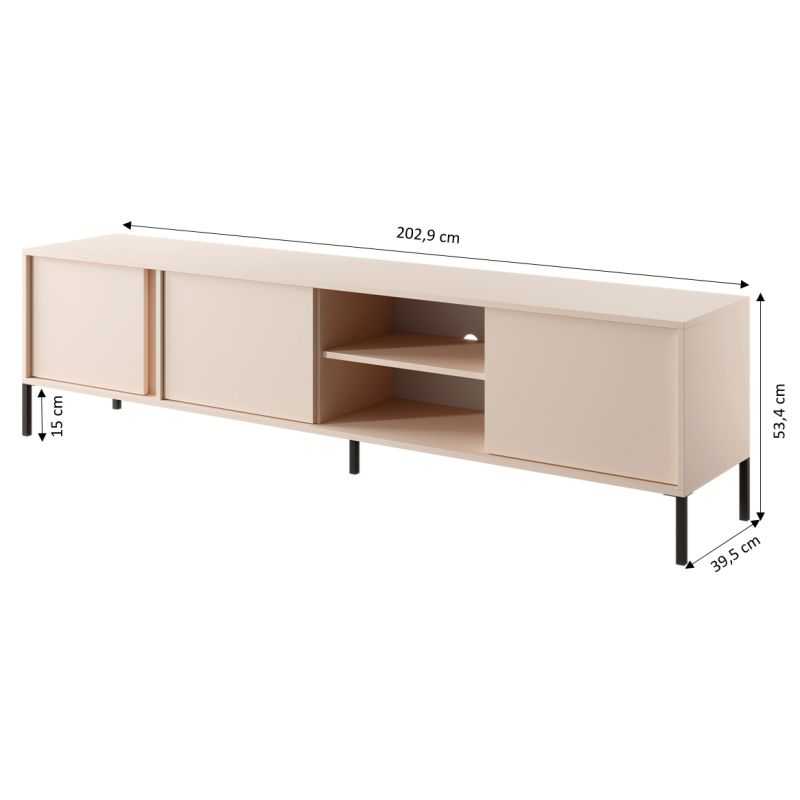 Meuble TV HULDA beige 203cm
