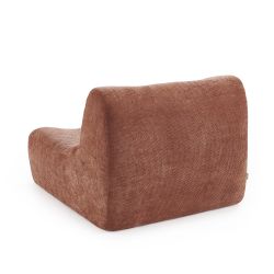 Ensemble banquette et chauffeuse JANIS modulable 3 places tissu chenille terracotta