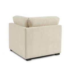 Chauffeuse d'angle BILLIE 1 place tissu chenille beige