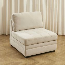 Chauffeuse BILLIE 1 place tissu chenille beige
