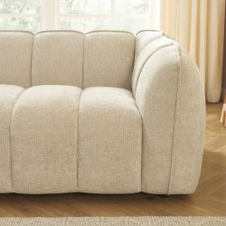 Canapé droit MATILDA 2 places tissu chenille beige