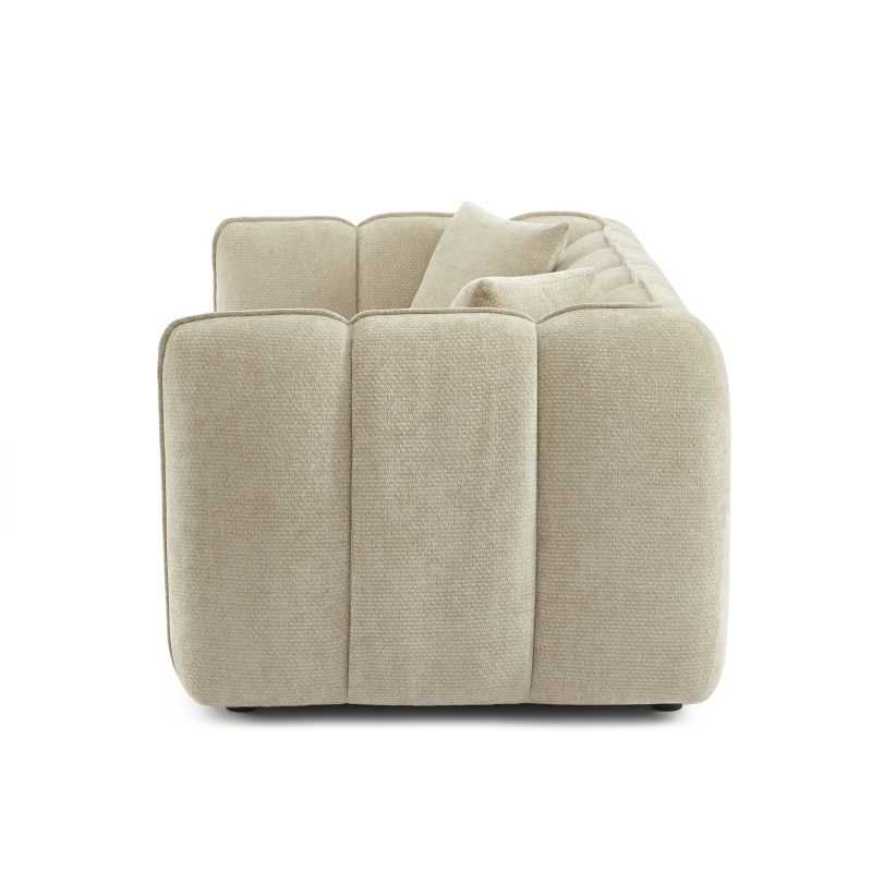 Canapé droit MATILDA 2 places tissu chenille beige