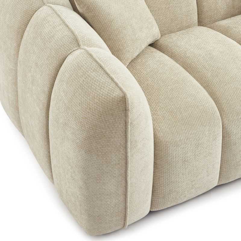 Canapé droit MATILDA 2 places tissu chenille beige