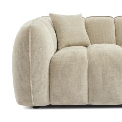 Canapé droit MATILDA 2 places tissu chenille beige
