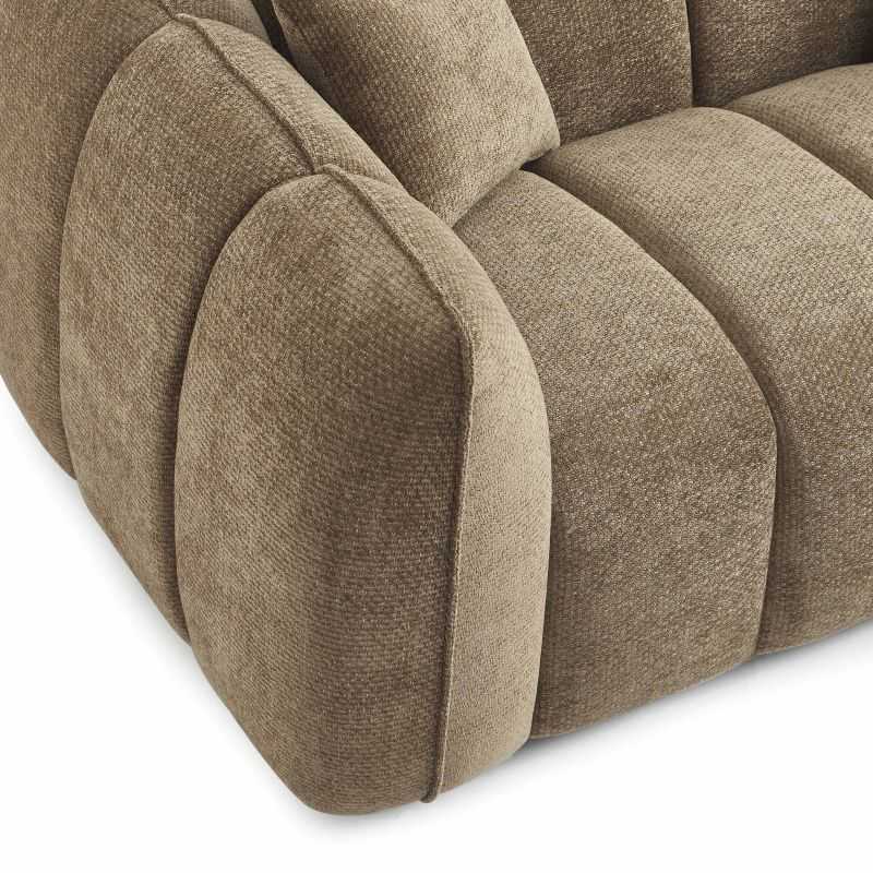 Canapé droit MATILDA 2 places tissu chenille marron