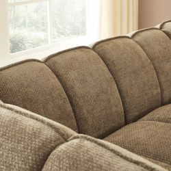 Canapé droit MATILDA 2 places tissu chenille marron