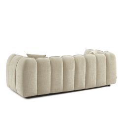 Canapé droit MATILDA 3 places tissu chenille beige