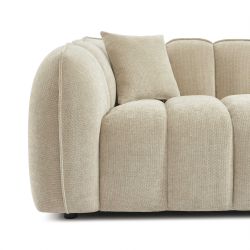 Canapé droit MATILDA 3 places tissu chenille beige