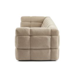 Canapé droit MOODY 3 places tissu lin beige