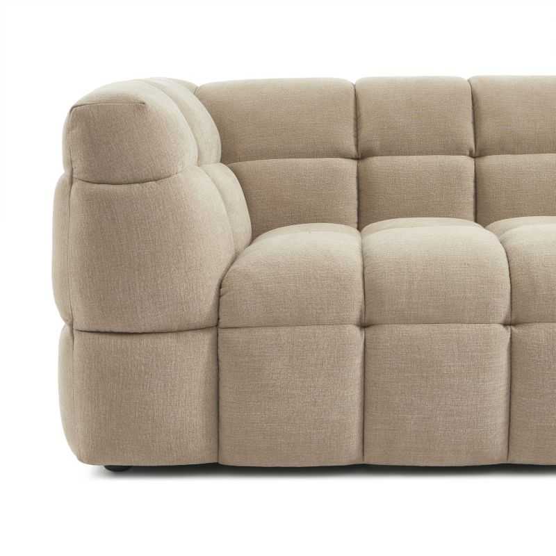 Canapé droit MOODY 3 places tissu lin beige