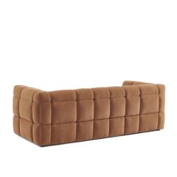 Canapé droit MOODY 3 places tissu lin écureuil