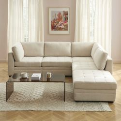 Chauffeuse BILLIE 1 place tissu chenille beige