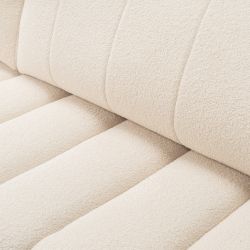 Canapé d'angle gauche convertible BELEM 4/5 places tissu bouclette écru