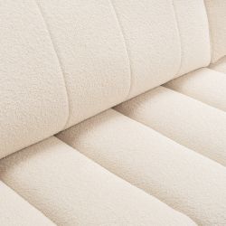 Canapé d'angle droit convertible BELEM 4/5 places tissu bouclette écru