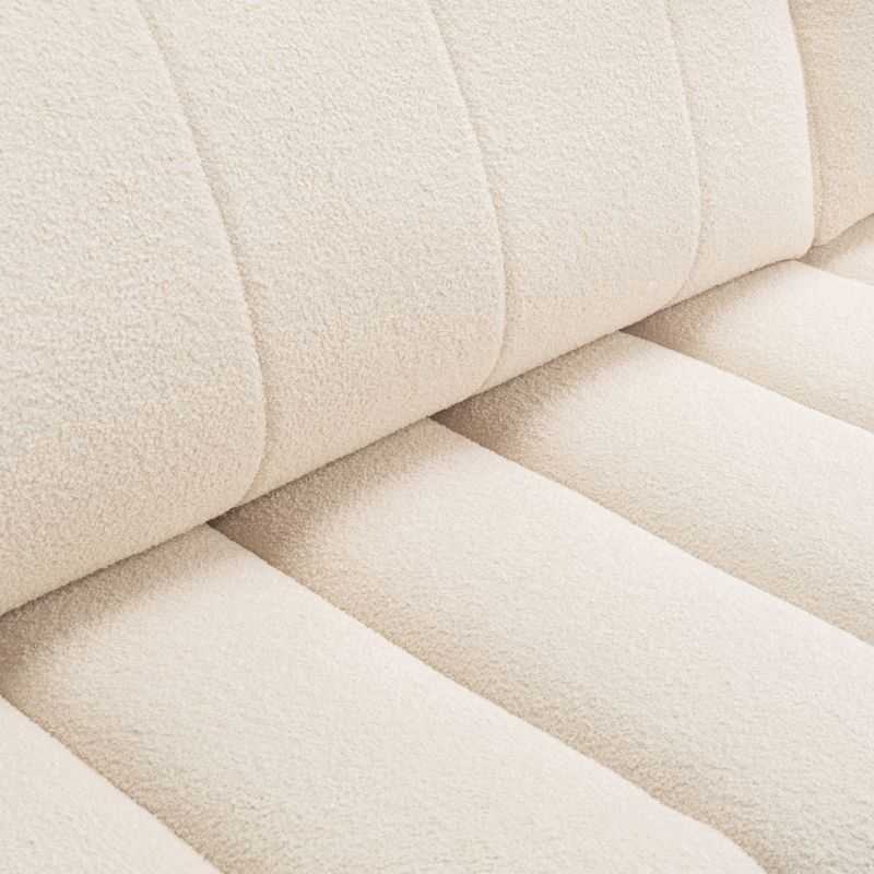 Canapé d'angle droit convertible BELEM 4/5 places tissu bouclette écru