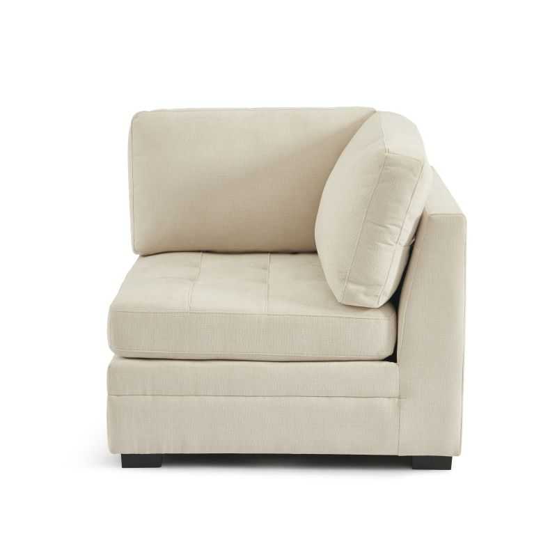 Chauffeuse d'angle BILLIE 1 place tissu chenille beige