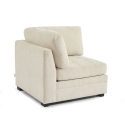 Chauffeuse d'angle BILLIE 1 place tissu chenille beige