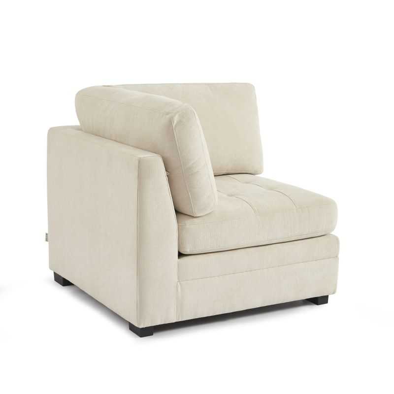 Chauffeuse d'angle BILLIE 1 place tissu chenille beige