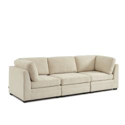 Chauffeuse d'angle BILLIE 1 place tissu chenille beige