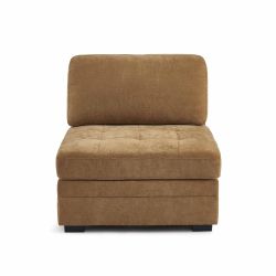 Chauffeuse BILLIE 1 place tissu chenille écureuil