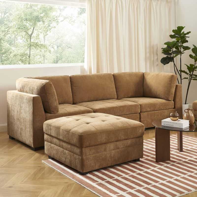 Chauffeuse BILLIE 1 place tissu chenille écureuil