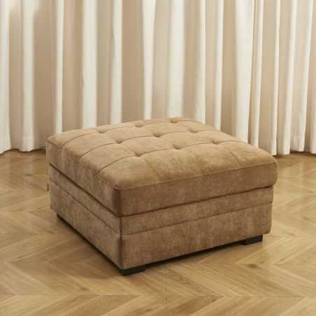 Pouf BILLIE tissu chenille écureuil