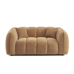 Canapé droit MATILDA 2 places tissu chenille terracotta