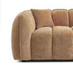Canapé droit MATILDA 2 places tissu chenille terracotta