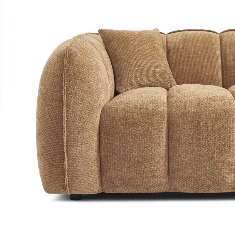 Canapé droit MATILDA 2 places tissu chenille terracotta