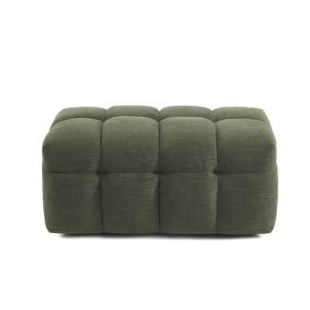 Pouf MOODY tissu lin vert