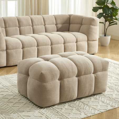 Pouf MOODY tissu lin beige