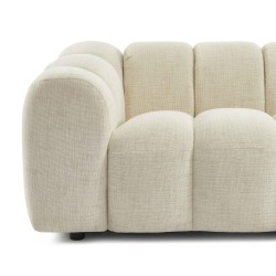 Canapé droit SUNNY 2 places tissu tweed écru