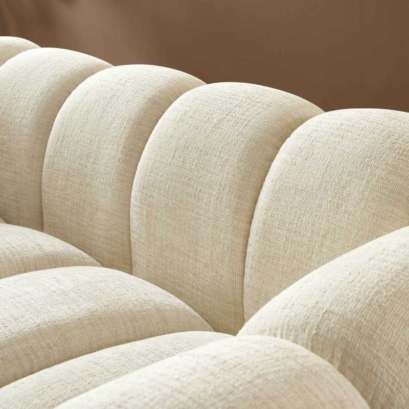 Canapé droit SUNNY 2 places tissu tweed écru