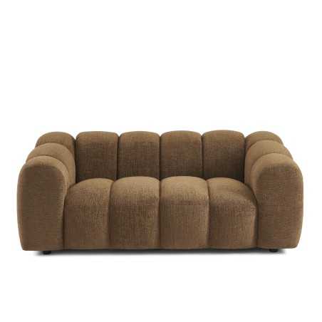 Canapé droit SUNNY 2 places tissu tweed marron