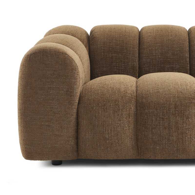 Canapé droit SUNNY 2 places tissu tweed marron