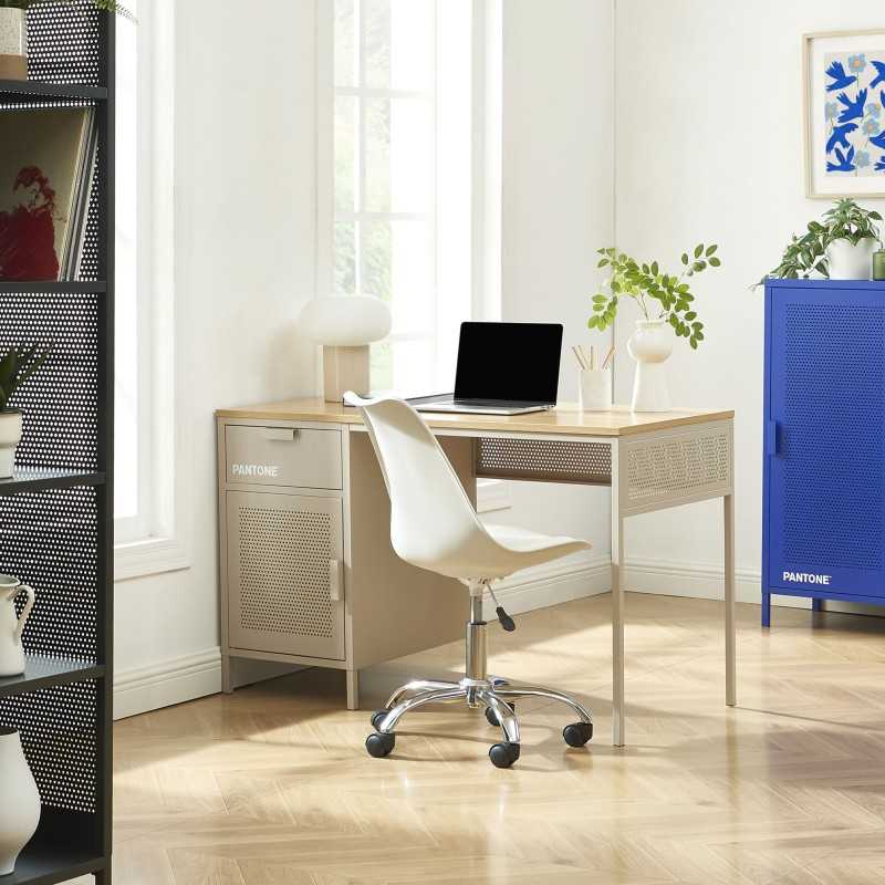 Bureau PANTONE métal taupe 120cm