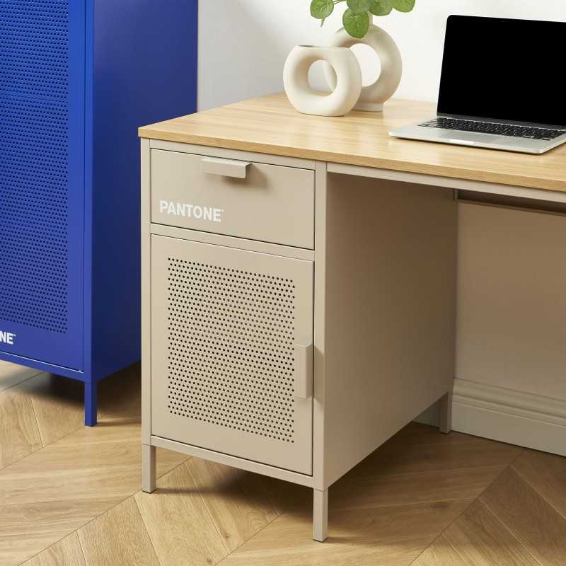 Bureau PANTONE métal taupe 120cm