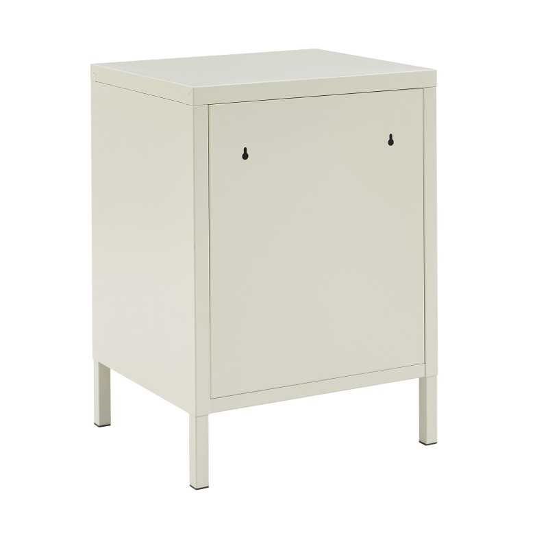 Table de chevet PANTONE métal beige sable double tiroirs 40cm